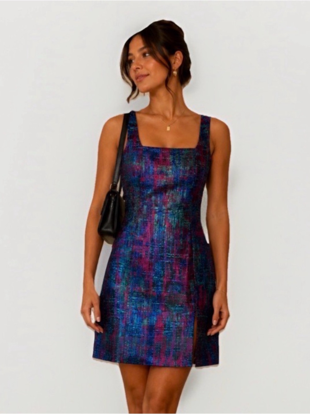 Nasty Gal Metallic Mini Dress Size US 2 / UK 6 Bodycon Party Y2K Glam NWT